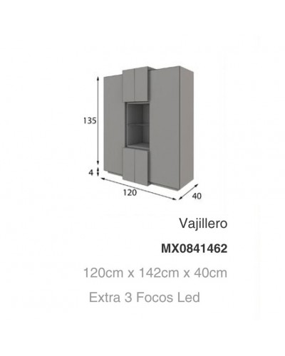 Mueble vitrina vajillero moderno diseño lacado alta calidad 397-MXV08