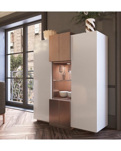 Mueble vitrina vajillero moderno diseño lacado alta calidad 397-MXV08