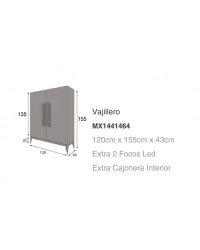 Mueble vitrina vajillero moderno diseño lacado alta calidad 397-MXV14