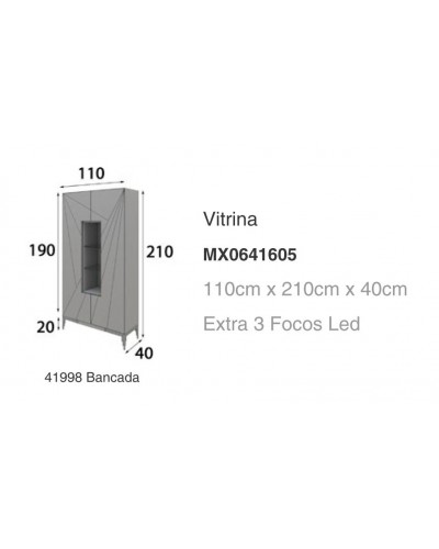 Vitrina moderna diseño lacado alta calidad 397-MXVI06