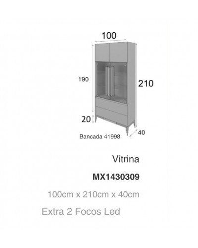 Vitrina moderna diseño lacado alta calidad 397-MXVI14