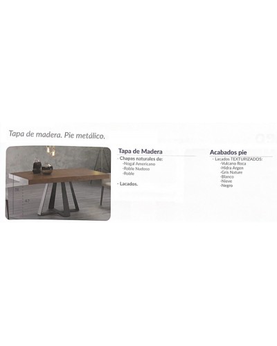 Mesa de comedor moderna Cross Madera - Indesan