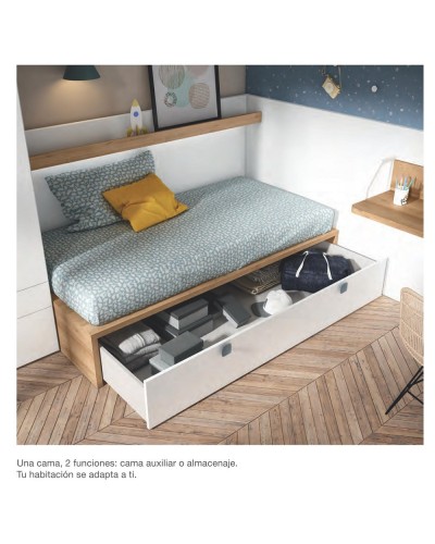 Cama nido Dormitorio juvenil moderno beladur AD08 - Lanmobel