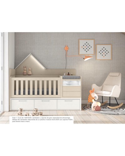 Cuna Convertible Dormitorio juvenil moderno beladur AD13 - Lanmobel