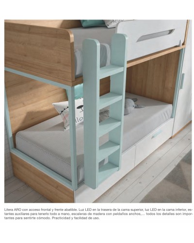 Dormitorio juvenil moderno beladur AD55 - Lanmobel