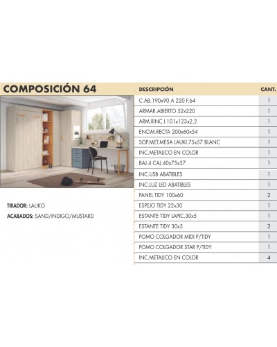 Dormitorio juvenil moderno beladur AD64 - Lanmobel