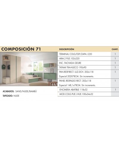 Dormitorio juvenil moderno beladur AD71 - Lanmobel