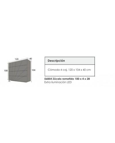 Cómoda con espejo moderna lacado 397-GD17