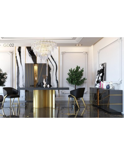 Silla de comedor moderna lacada 397-GD02