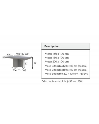 Mesa de comedor moderna lacado 397-GD03
