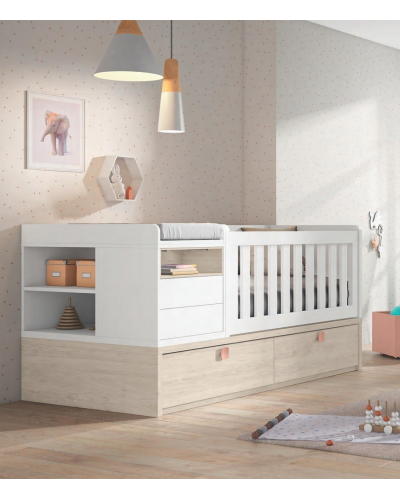 Cuna Convertible Dormitorio juvenil moderno beladur AD14 - Lanmobel