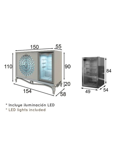 Mueble bar vinoteca moderno alta calidad 397-W03