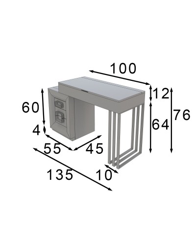 Tocador de maquillaje dormitorio diseño 397-T16