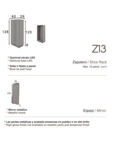 Mueble zapatero moderno lacado alta calidad 397-Z13