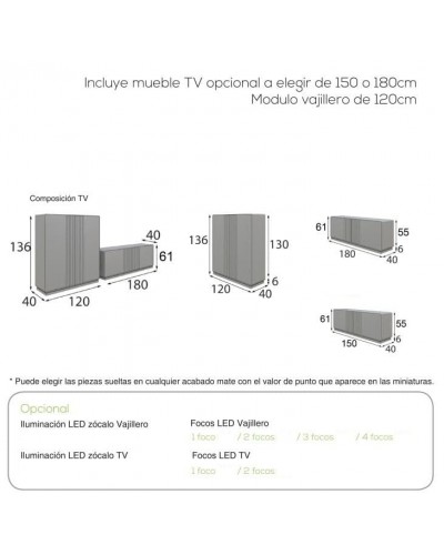 Mueble comedor moderno Natura 28 - Franco
