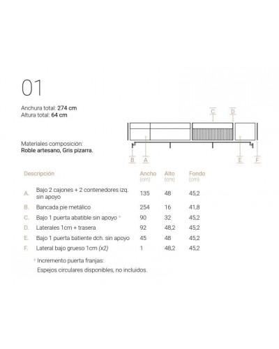 Mueble TV moderno NR01 - Kazzano