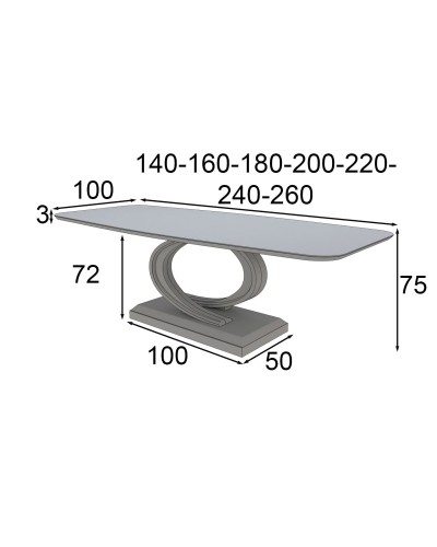 Mesa de comedor moderna diseño 397-K02 A