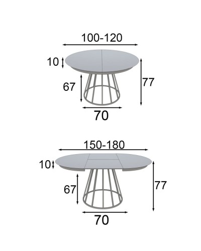 Mesa de comedor moderna extensible diseño 397-K29