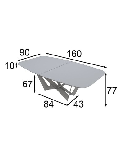 Mesa de comedor moderna extensible diseño 397-K36