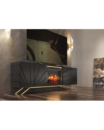 Mueble TV moderno con chimenea 397-CH01