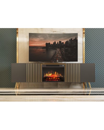 Mueble TV moderno con chimenea 397-CH03