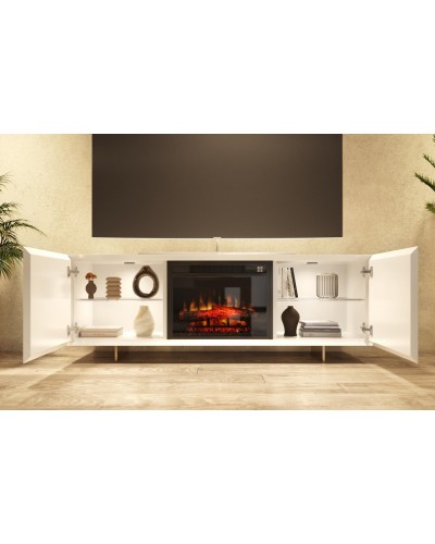 Mueble TV moderno con chimenea 397-CH04