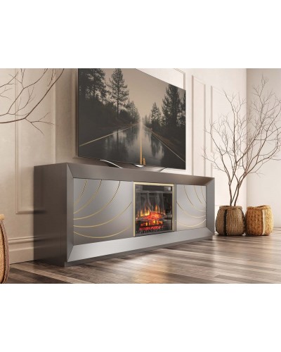 Mueble TV moderno con chimenea 397-CH06
