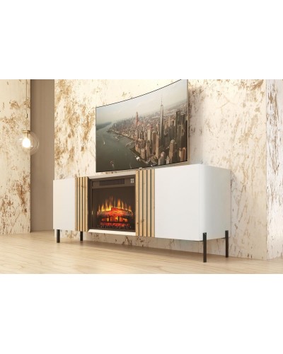 Mueble TV moderno con chimenea 397-CH08