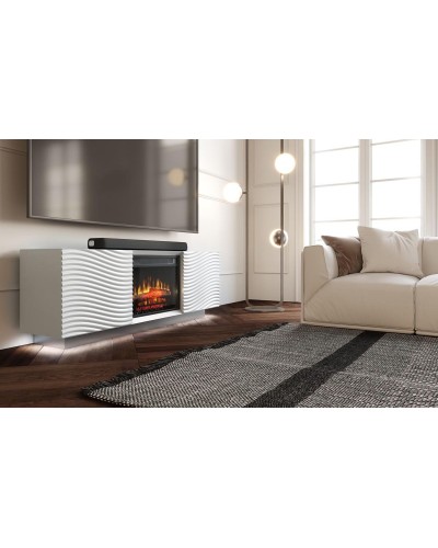 Mueble TV moderno con chimenea 397-CH09