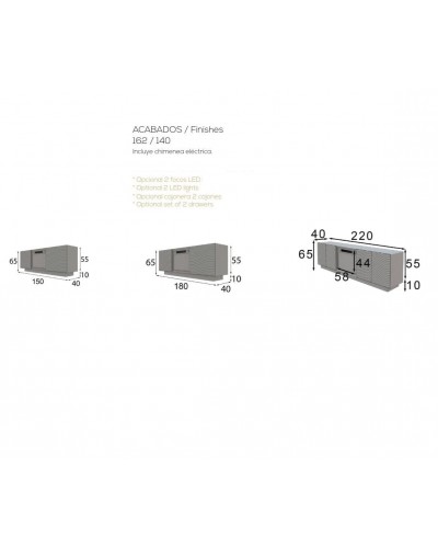 Mueble TV moderno con chimenea 397-CH09