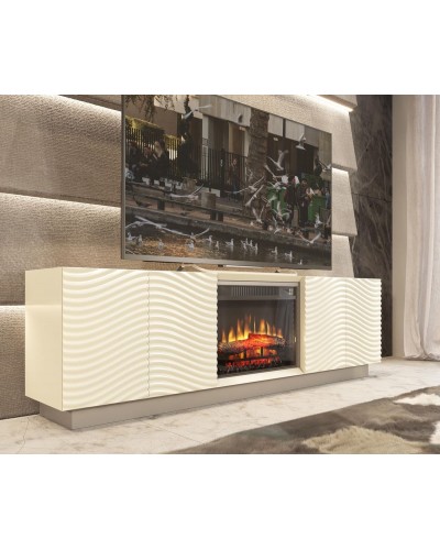 Mueble TV moderno con chimenea 397-CH09