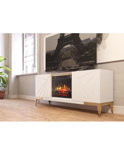 Mueble TV moderno con chimenea 397-CH10
