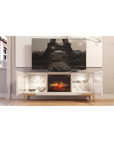 Mueble TV moderno con chimenea 397-CH10
