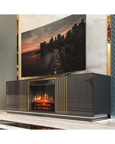 Mueble TV moderno con chimenea 397-CH11