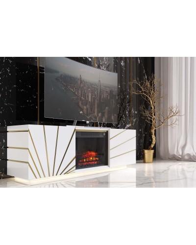 Mueble TV moderno con chimenea 397-CH13