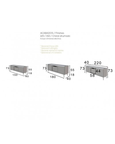 Mueble TV moderno con chimenea 397-CH19