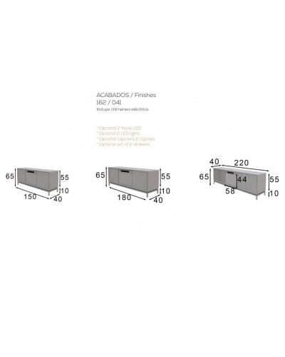 Mueble TV moderno con chimenea 397-CH20