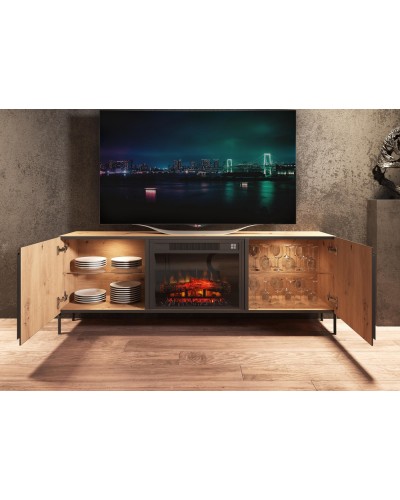 Mueble TV moderno con chimenea 397-CH22