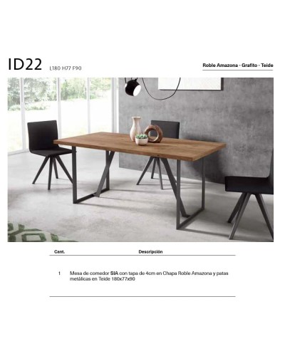 Mesa de comedor moderna diseño D22 - BoCubi