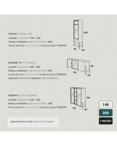 Comedor moderno Nala 04 con patas metálicas – Franco