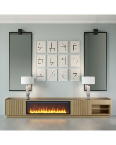 Mueble TV con chimenea con tapa porcelánica One – P. Espejo