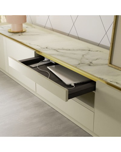 Mueble TV lacado con tapa porcelánica One – P. Espejo