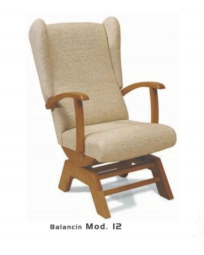 Balancin tapizado y madera moderno 46-12